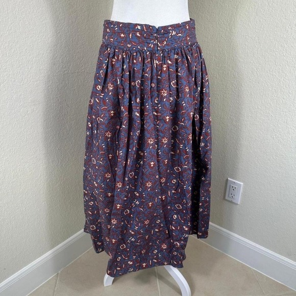 Joie ALine Midi Skirt Womens 10‎ Purple Boho Dark Academia Cottagecore Retro - Picture 3 of 8